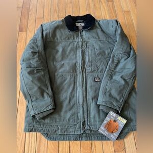 Gravel Gear Chore Coat Moss Full Zip Workwear Heavy Jacket Size Large Outdoor